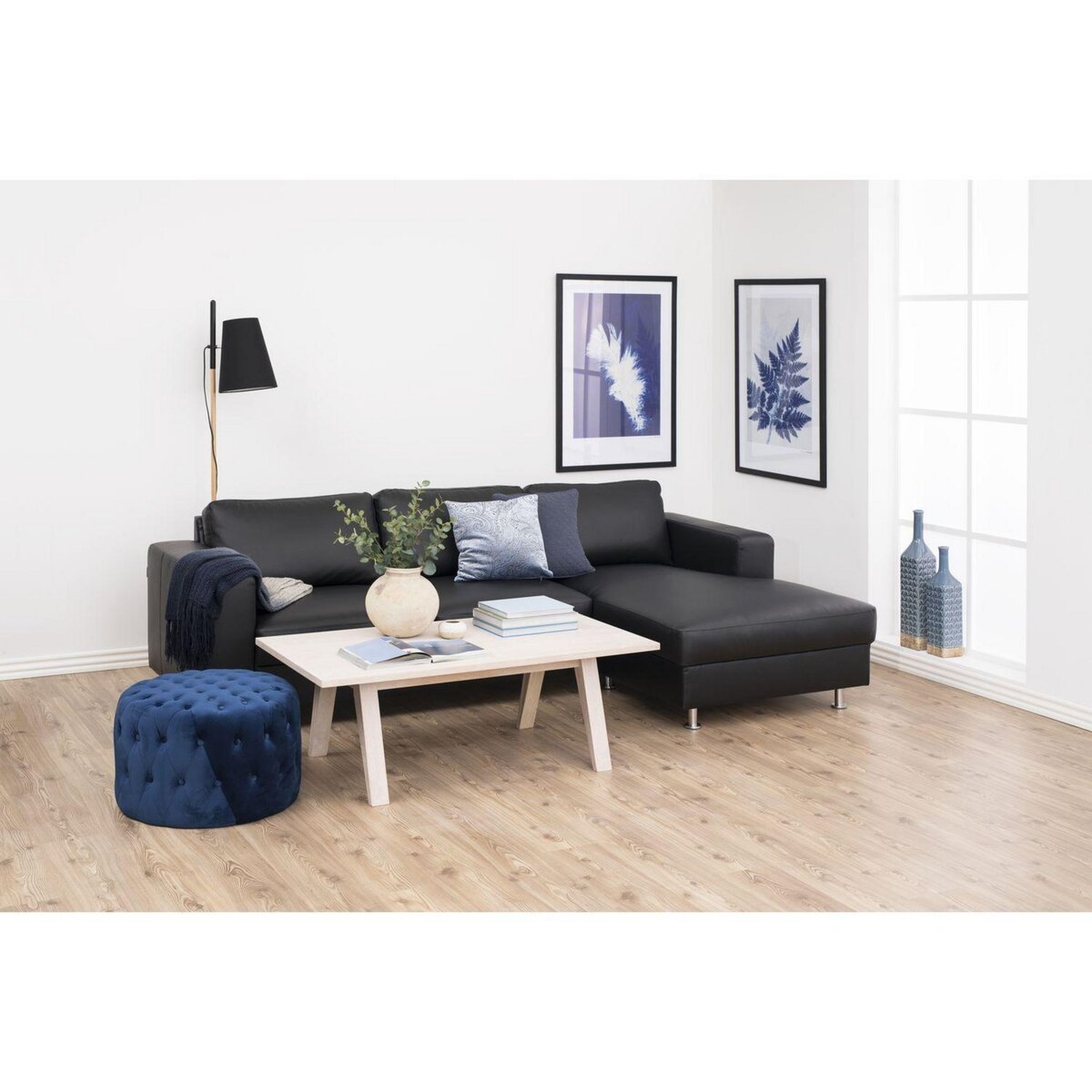 TOILINUX Table basse en panneaux de particules rectangulaire - Beige