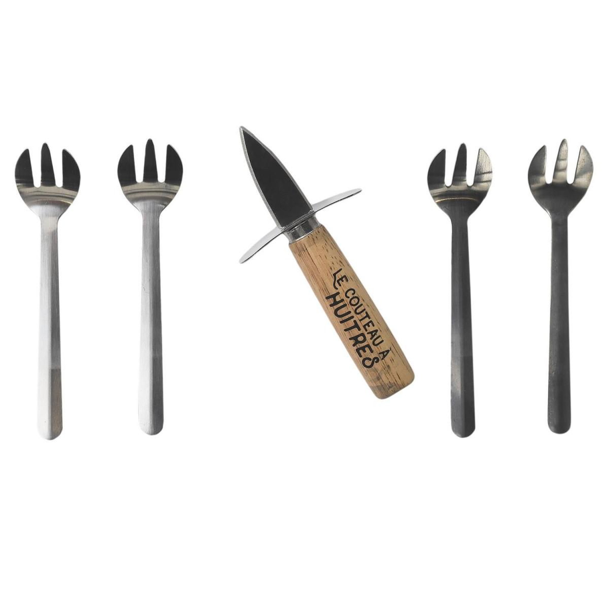 COOK CONCEPT Coffret huîtres  couteau & 4 fourchettes  14cm naturel