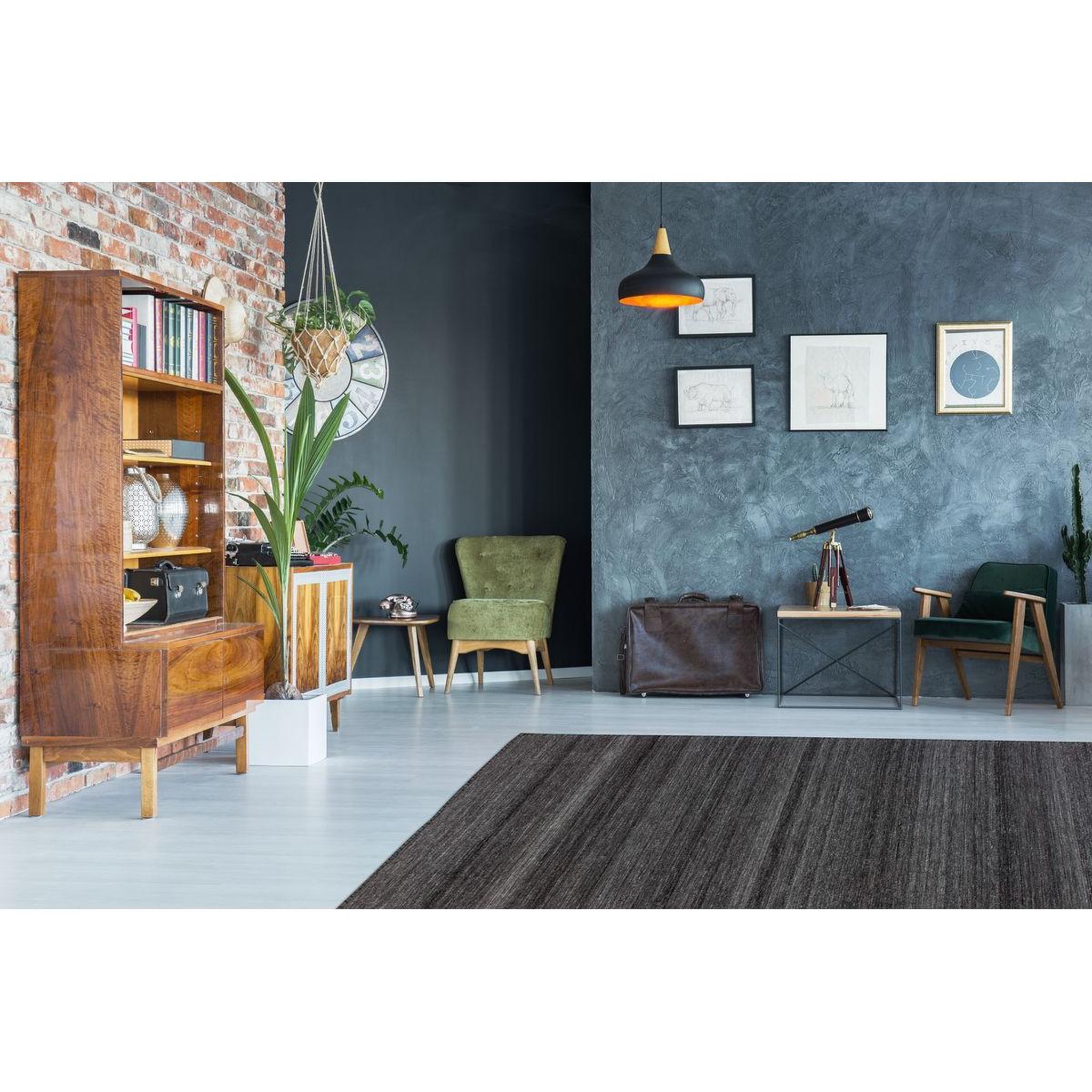 Voir la diapositive 2 : Paris Prix Tapis jacquard à poils courts  phoenix  anthracite