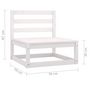Voir la diapositive 6 : VIDAXL Salon de jardin 3 pcs Blanc Bois de pin massif