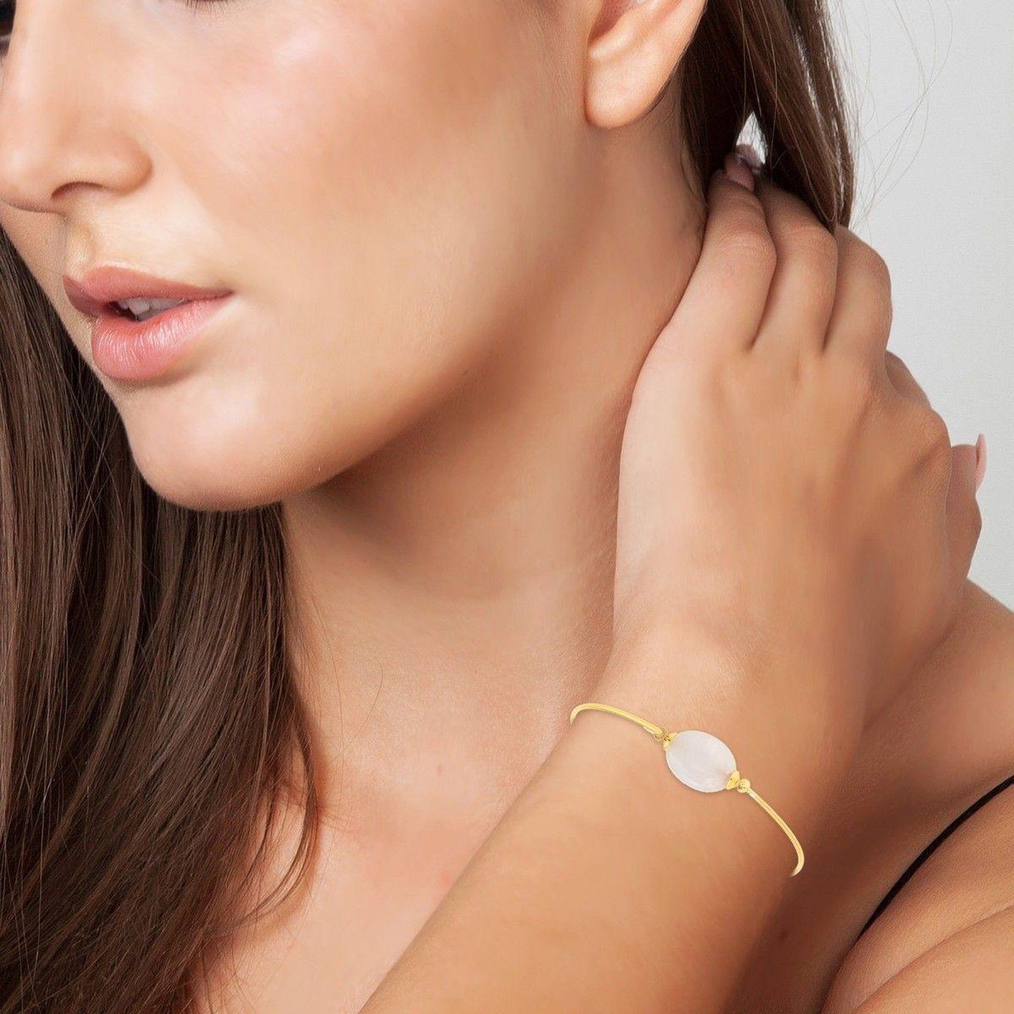 Voir la diapositive 2 : SC BOHEME Bracelet SC Bohème orné de quartz rose