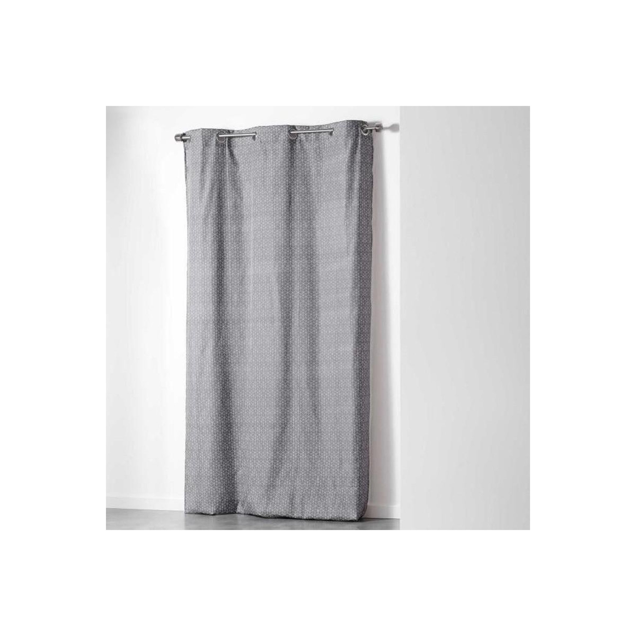 Douceur d'Intérieur Rideau à oeillets  optic  140x280cm gris