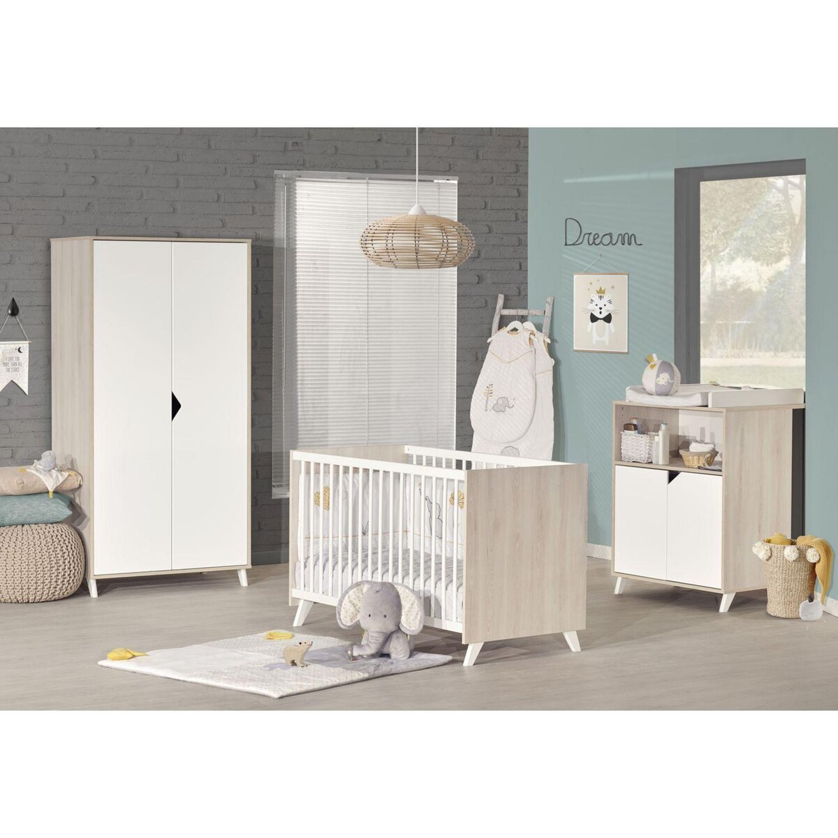 BABY PRICE Commode 2 Portes et 1 Niche - SCANDI NATUREL