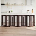 VIDAXL Barriere pour chiens avec porte 6 panneaux bois de peuplier