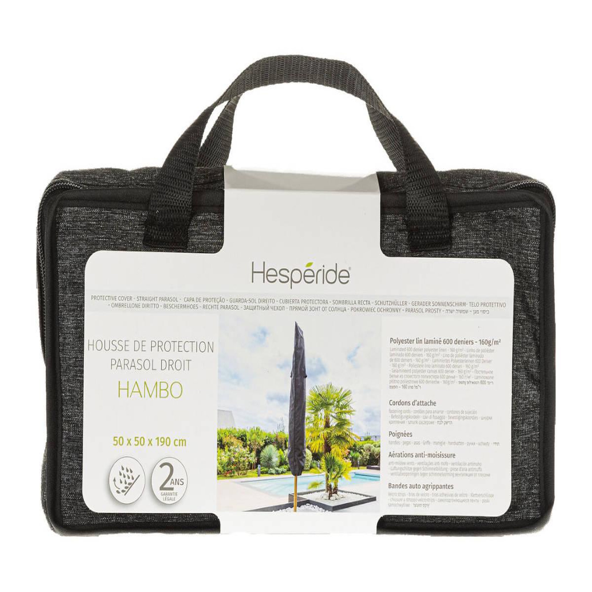HESPERIDE Housse de protection hambo pour parasol droit - hespéride