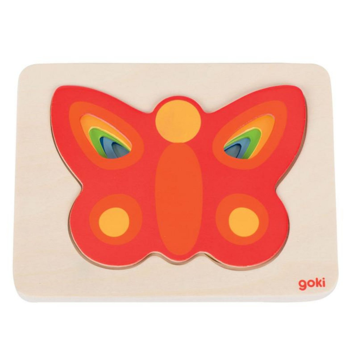Goki GOKI Puzzle à couche Papillon 5 pièces
