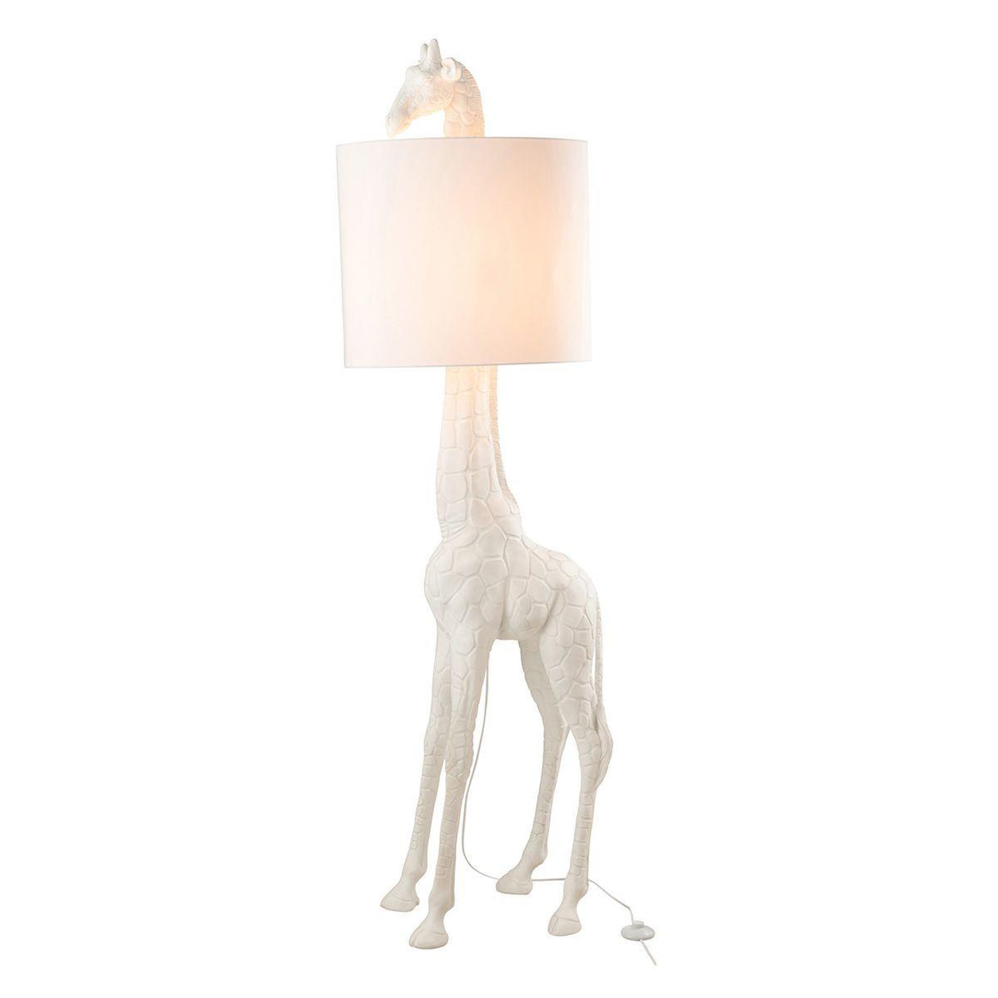 Voir la diapositive 2 : J-LINE Lampadaire design girafe  kurtis  179cm blanc