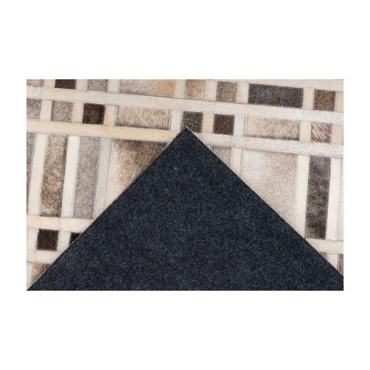 Paris Prix Tapis Fait Main en Cuir  Lavin II  Gris