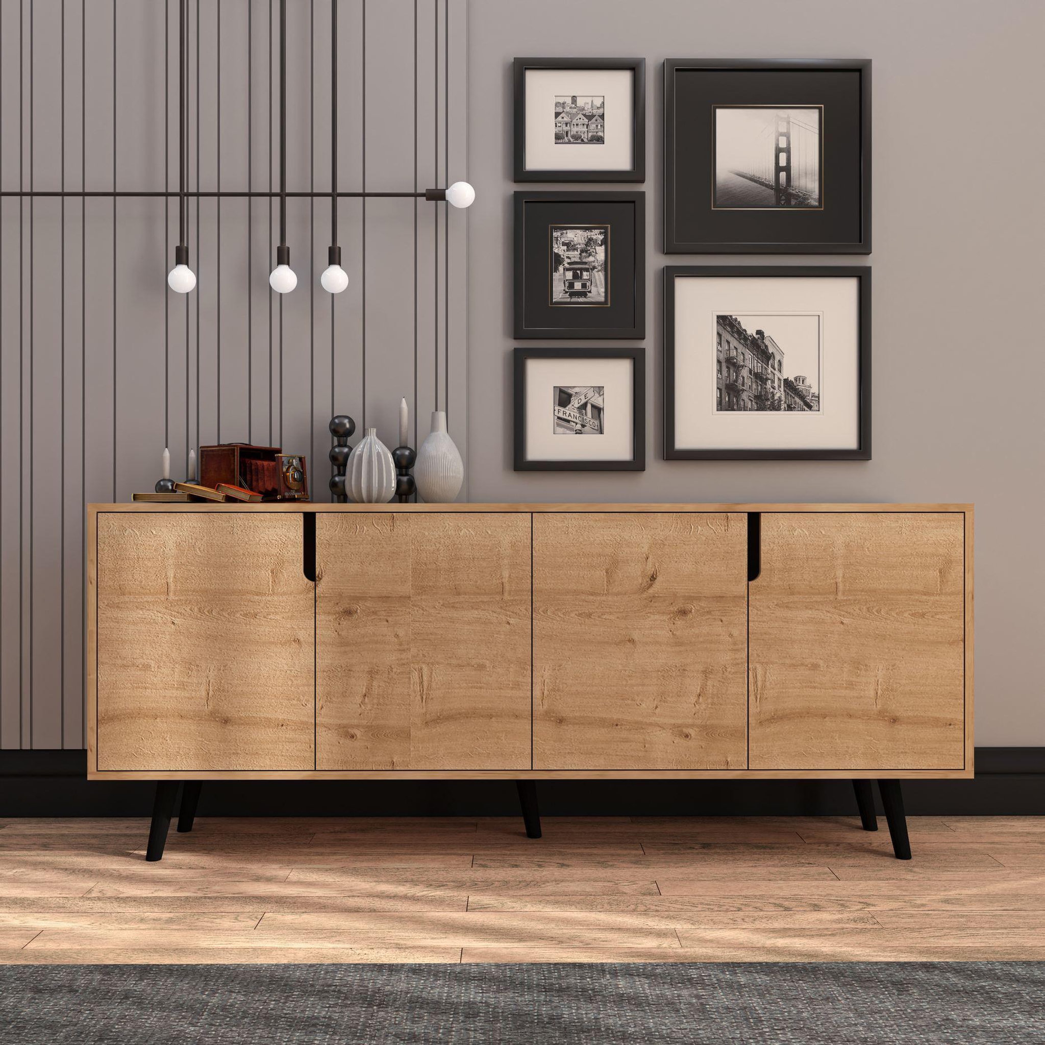 Voir la diapositive 2 : Habitat et Jardin Buffet en bois  latina  - 180 x 45 x 80 cm - marron clair