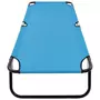 VIDAXL Chaise longue pliable Acier Bleu turquoise
