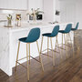 Voir la diapositive 6 : Rendez vous déco Lot de 2 chaises pour îlot central 65 cm en cuir synthétique bleu-Henrik