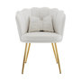Voir la diapositive 5 : MERAX Fauteuil Fixe Avec Coussin Papillon Et Pieds En Métal Beige