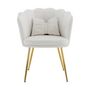 Voir la diapositive 5 : MERAX Fauteuil Fixe Avec Coussin Papillon Et Pieds En Métal Beige