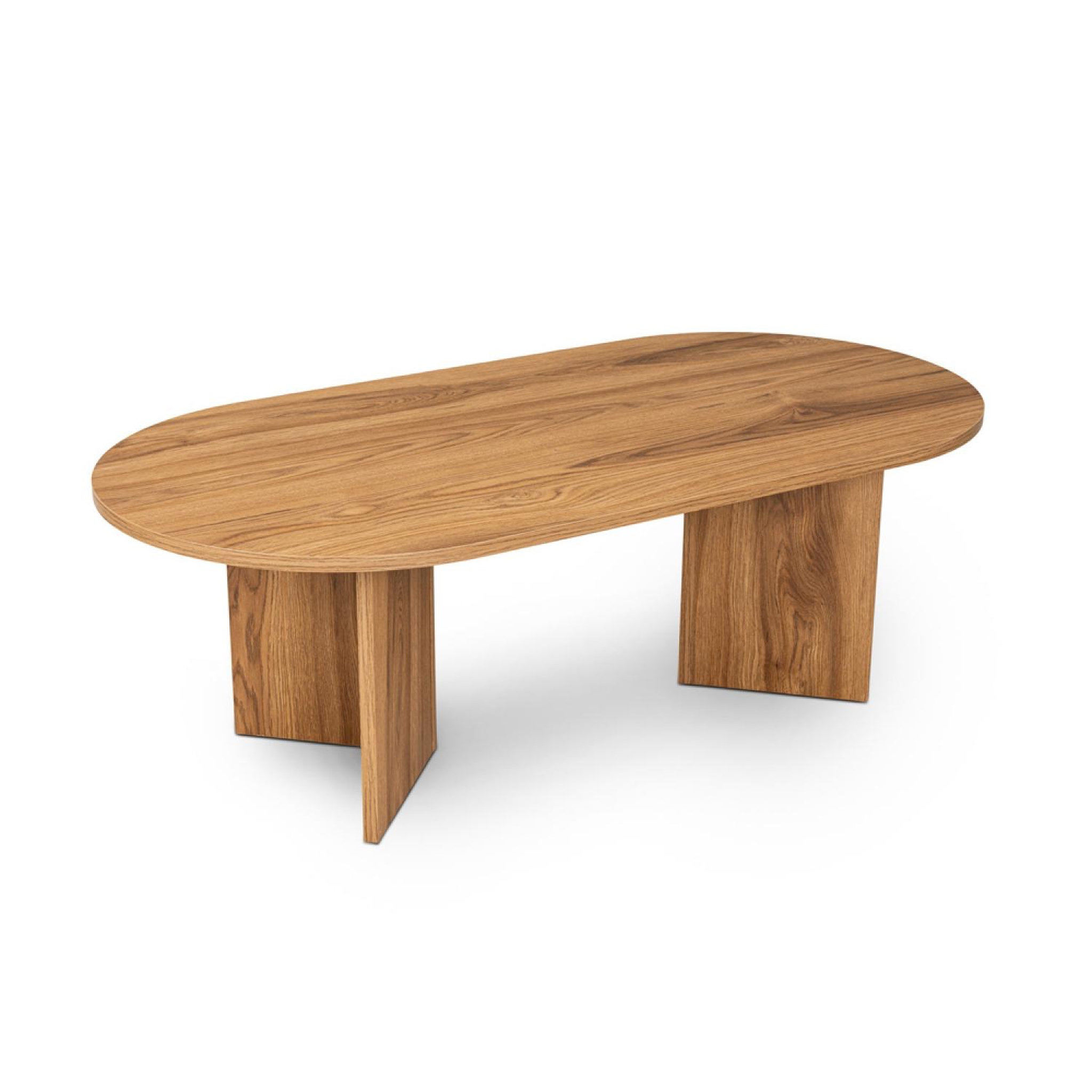 Voir la diapositive 6 : CONCEPT USINE Table basse design ovale bois 120cm raav