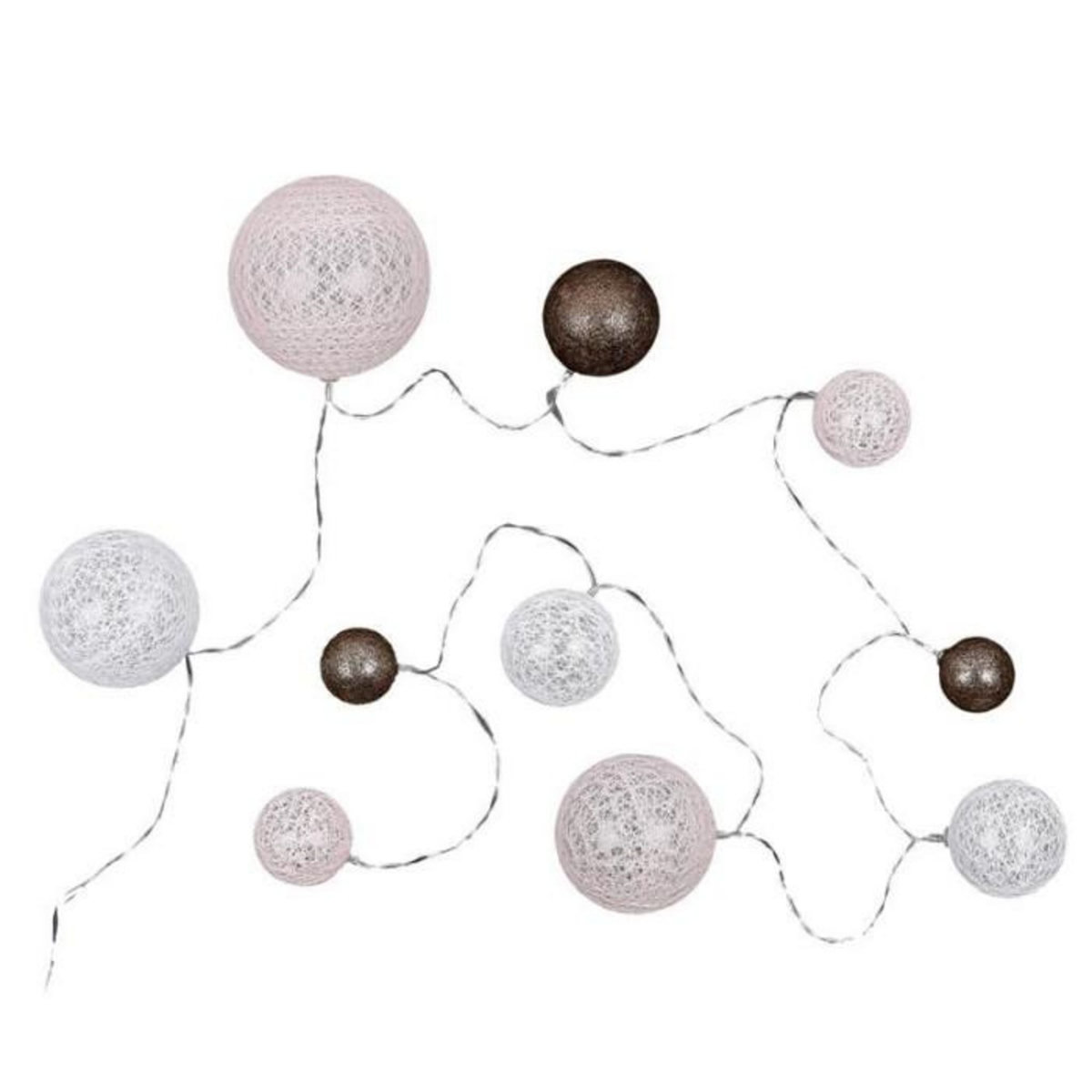 Paris Prix Guirlande Boules 10 Led  Multi Taille  192cm Rose
