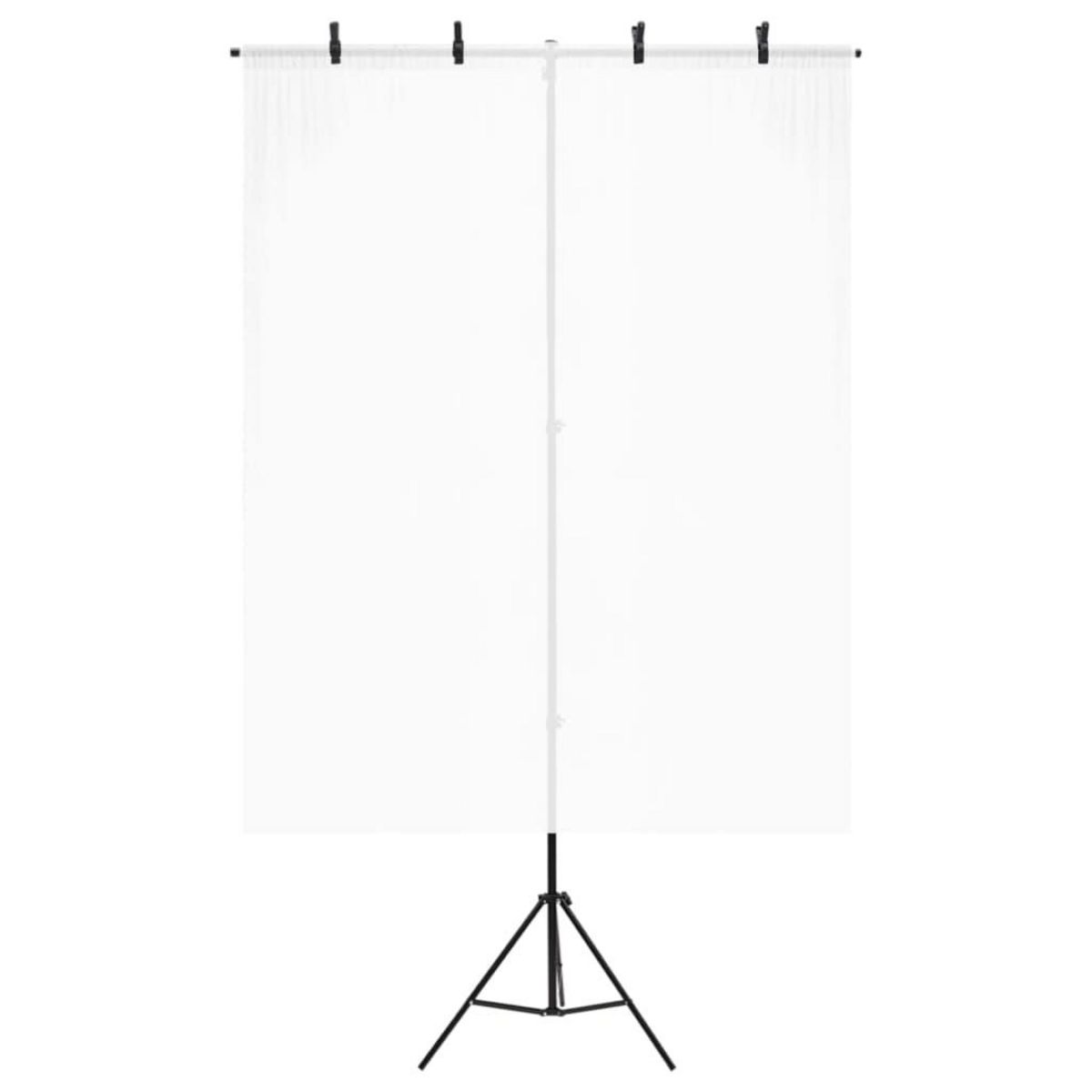 VIDAXL Support de fond en forme de T Noir 151x60x(70-200) cm