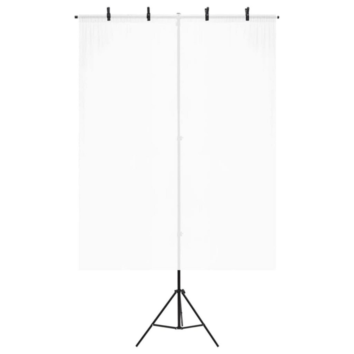 VIDAXL Support de fond en forme de T Noir 151x60x(70-200) cm