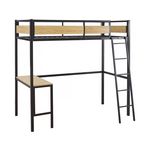 Habitat et Jardin Lit mezzanine avec bureau  Ethan  - 90 x 190 cm - Noir