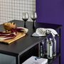 Voir la diapositive 5 : SWEEEK Desserte de cuisine noire extensible ALEXIS. rangements. table de bar. îlot de cuisine. 110 x 40/80 x 90 cm. avec étagères. roulettes