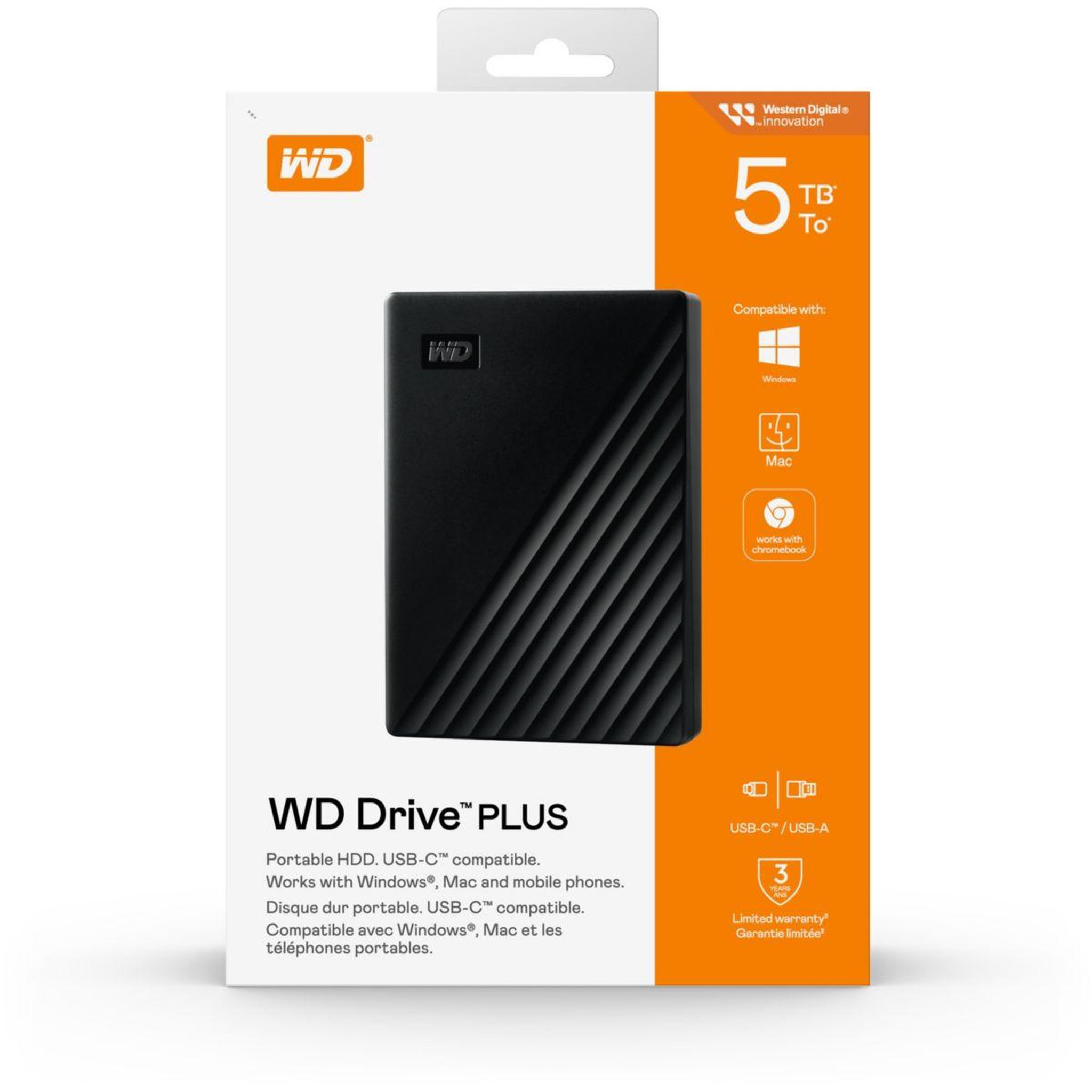 Western Digital Disque dur externe drive plus 5tb