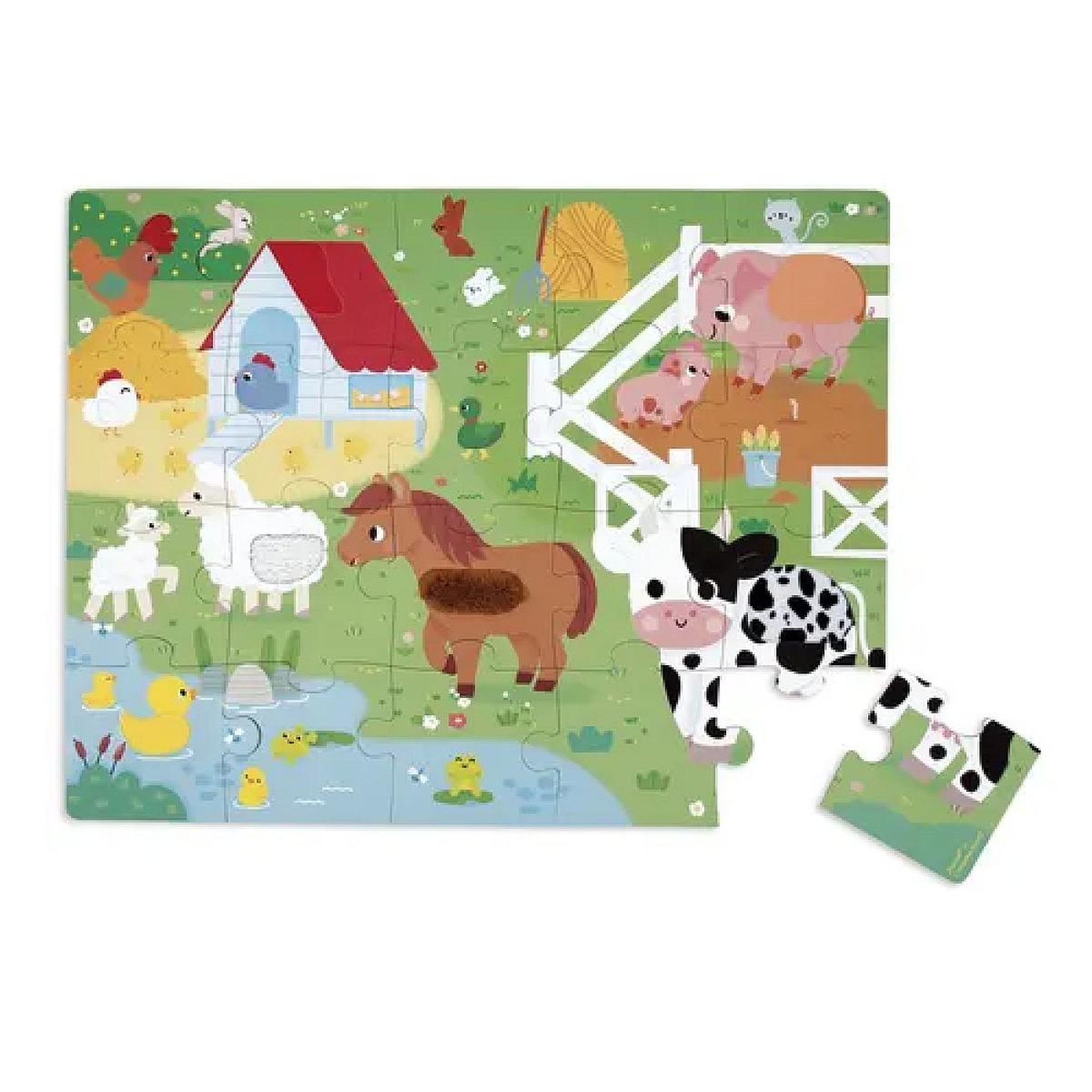 Voir la diapositive 2 : JANOD Puzzle Tactile 20 Pieces - Ferme