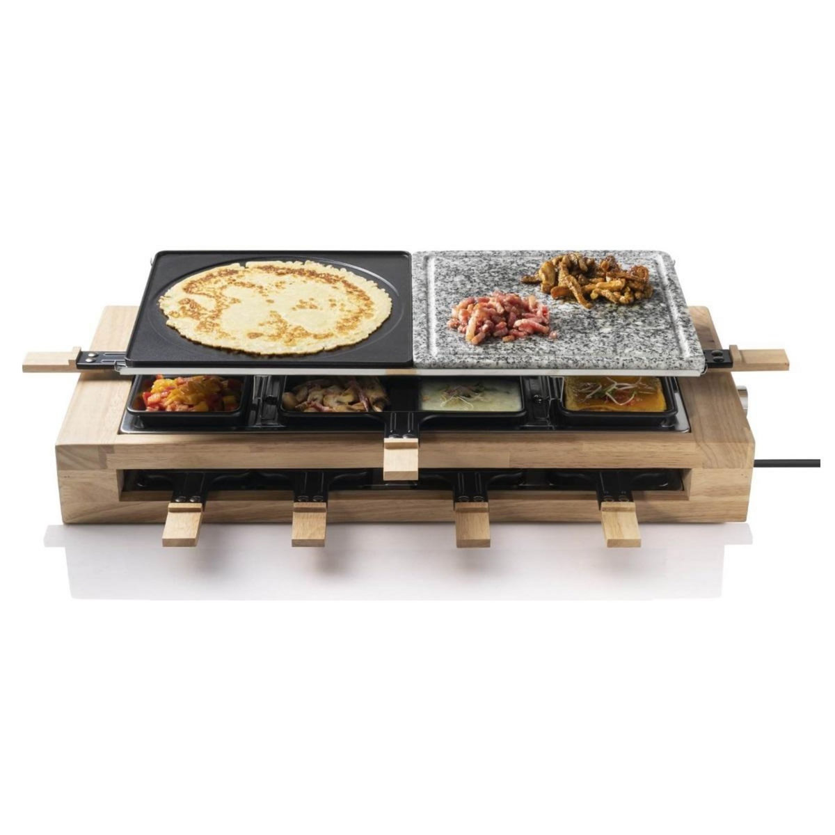 Bestron Appareil à raclette 8personnes 1500w + perre à griller - ARG300BW