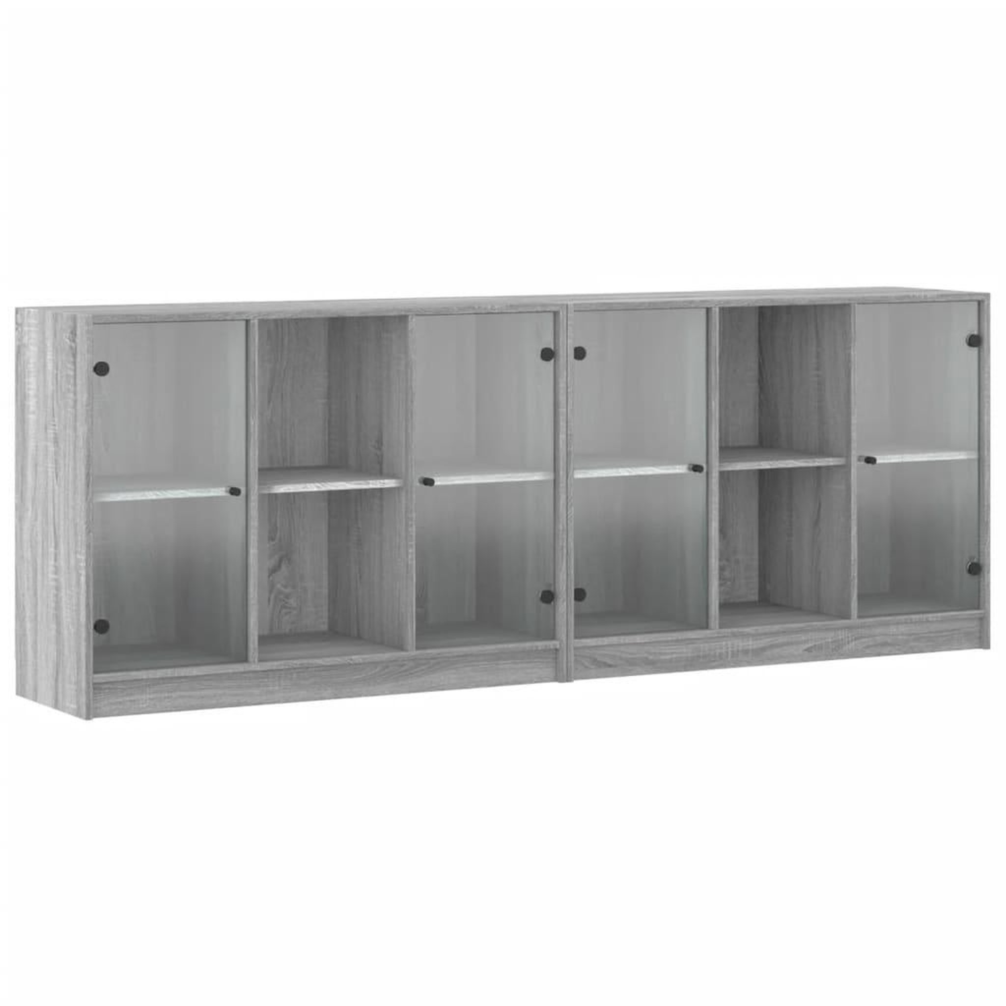 Voir la diapositive 2 : VIDAXL Bibliotheque avec portes sonoma gris 204x37x75 cm
