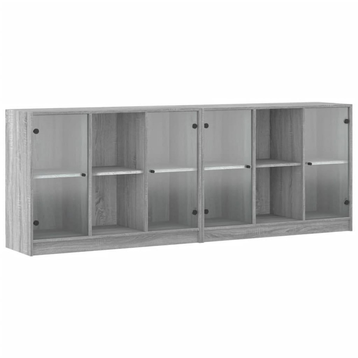 VIDAXL Bibliotheque avec portes sonoma gris 204x37x75 cm