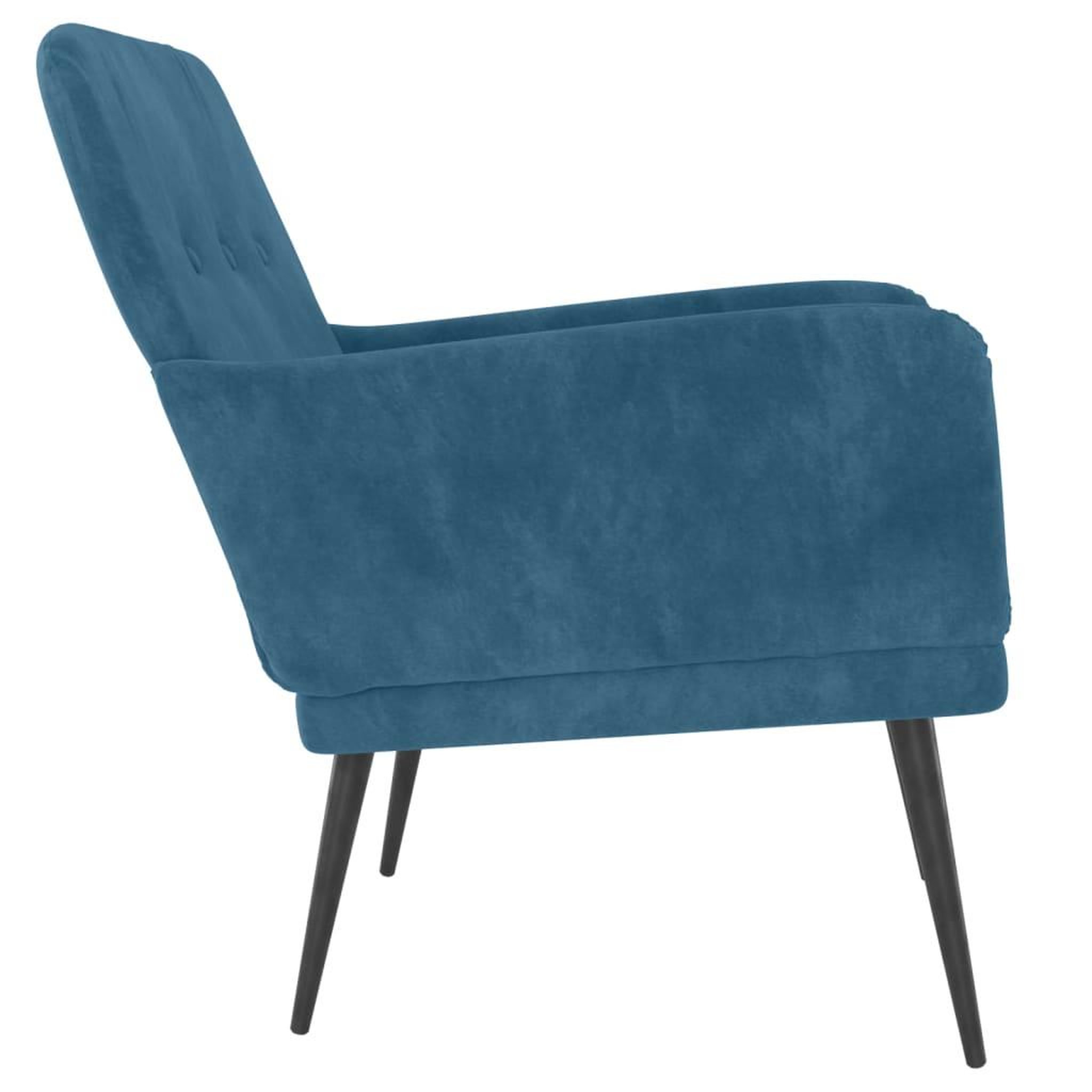 Voir la diapositive 5 : VIDAXL Fauteuil Bleu 62x79x79 cm Velours