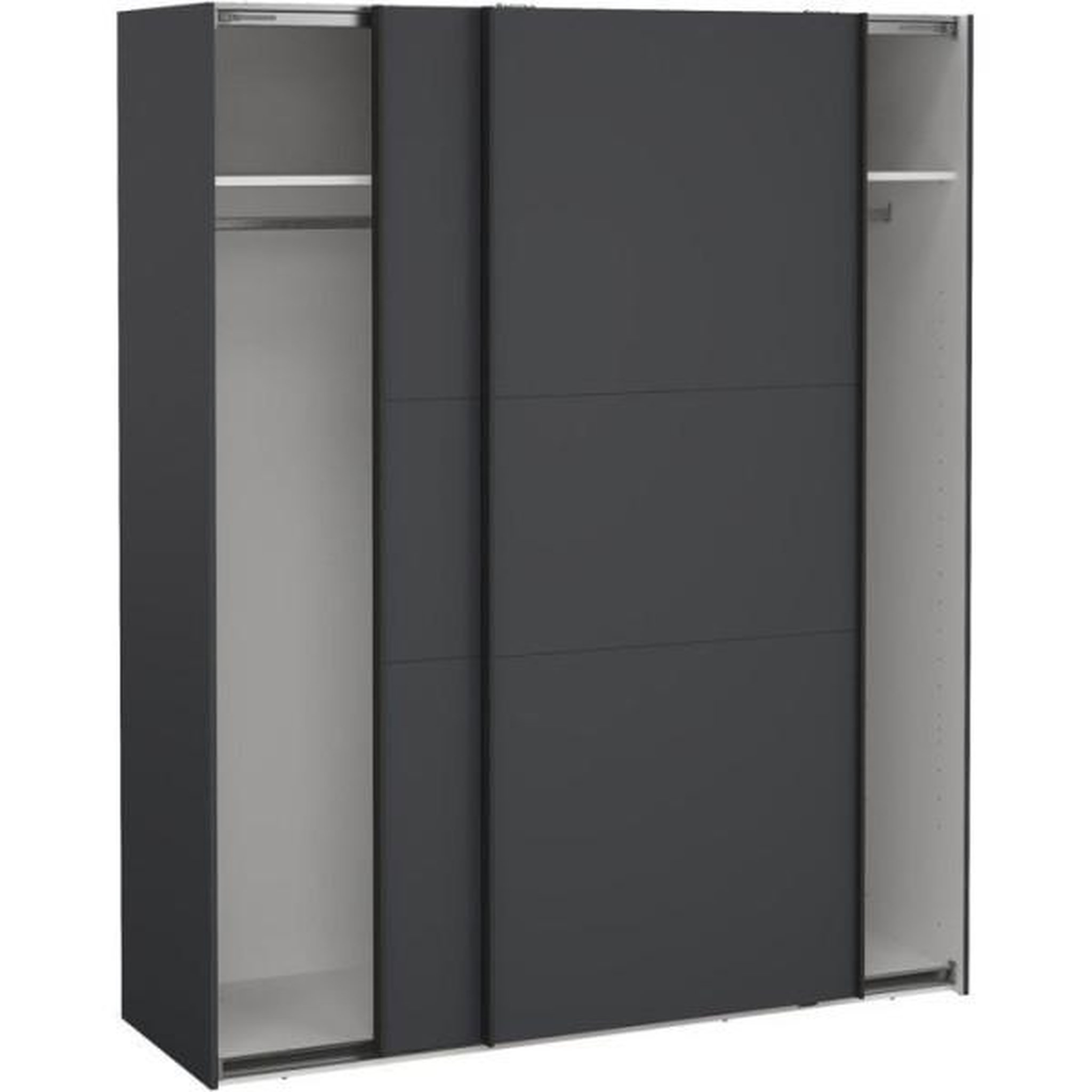Voir la diapositive 6 : MARKET24 Armoire de chambre - como - gris mat - 2 portes coulissantes - 178,5 x 66,6 x 220,4 cm