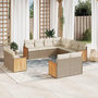 Voir la diapositive 1 : VIDAXL Salon de jardin 11 pcs avec coussins beige resine tressee