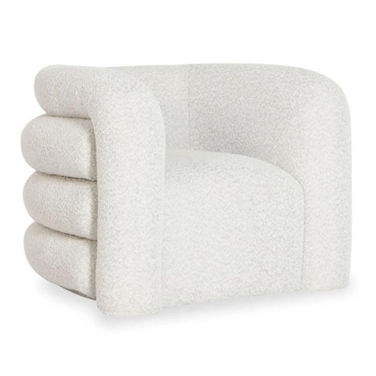Paris Prix Fauteuil Design Bouclette  Elisa  95cm Crème