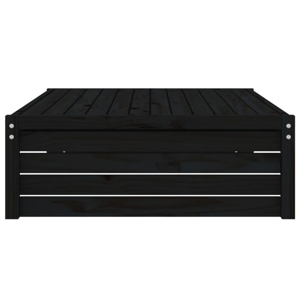VIDAXL Repose-pied de jardin 120x80 cm noir bois de pin massif