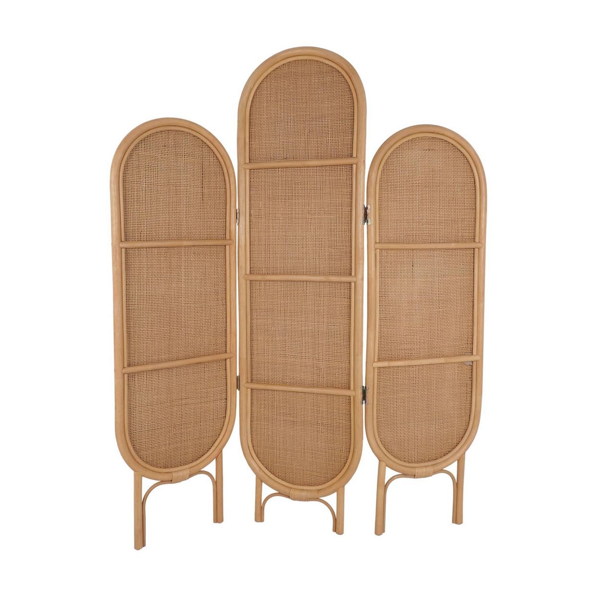 SWEEEK Paravent pliable intérieur en rotin et cannage. bois naturel. vintage