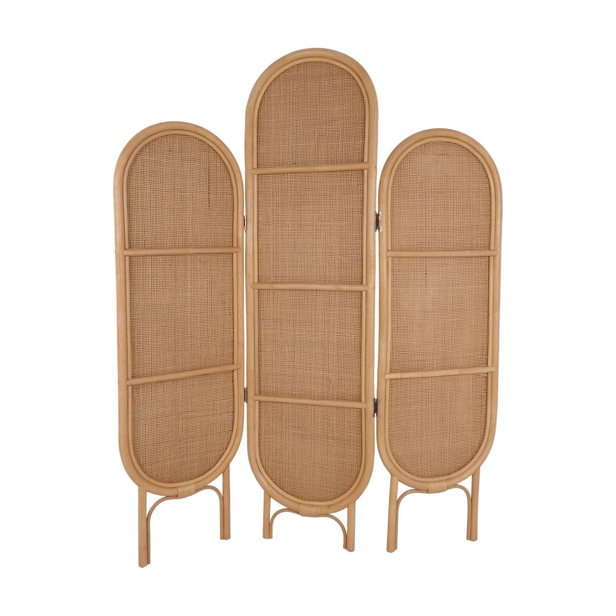 SWEEEK Paravent pliable intérieur en rotin et cannage. bois naturel. vintage