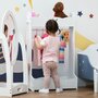 HOMCOM Portant enfant - penderie enfant - design couronne - 2 étagères de rangement, patère - dim. 63L x 37l x 103H cm - MDF pin blanc