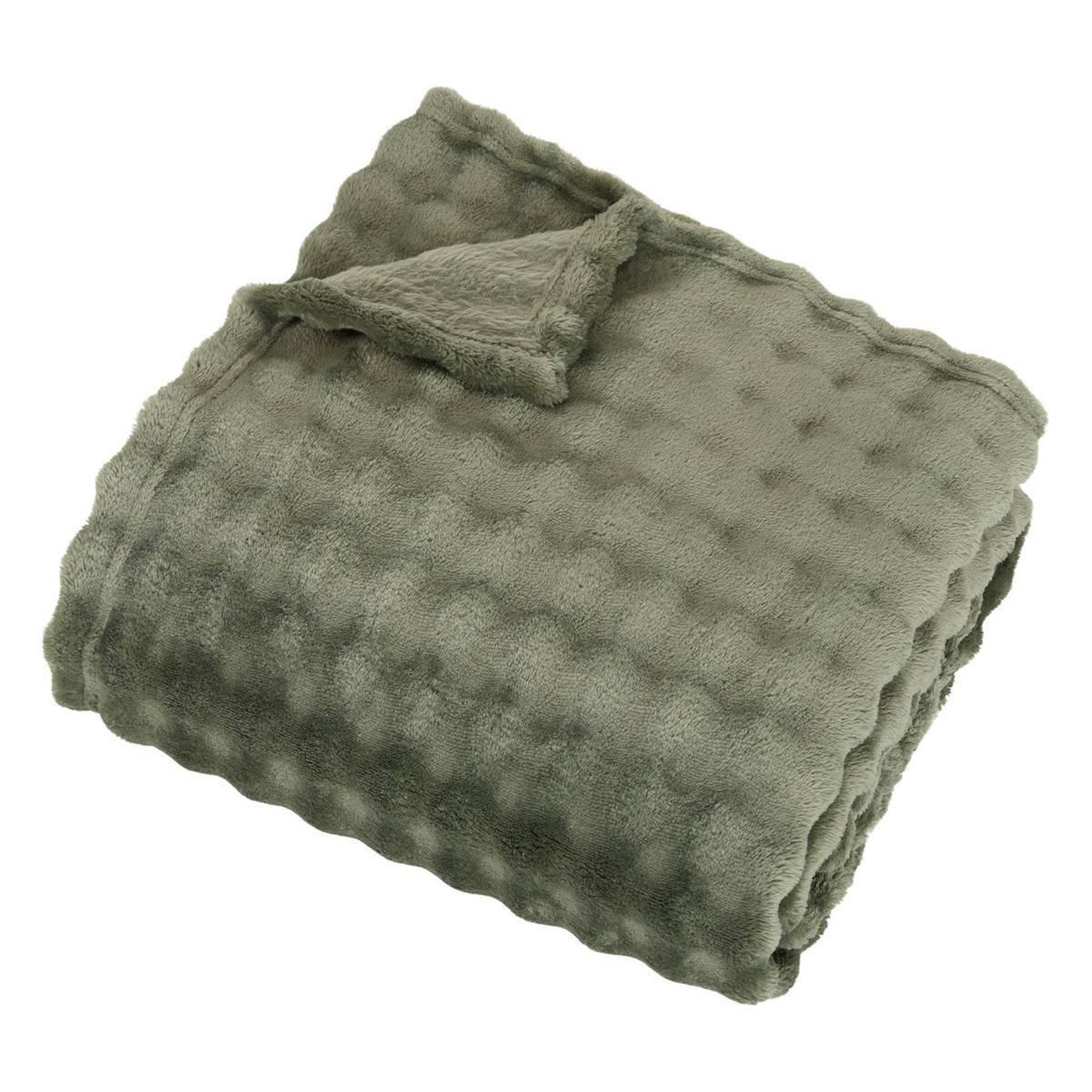 ATMOSPHERA Plaid ondulé uni  zephy  125x150cm kaki