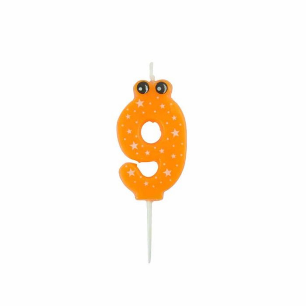 Paris Prix Bougie d'Anniversaire  Chiffre 9  5cm Orange
