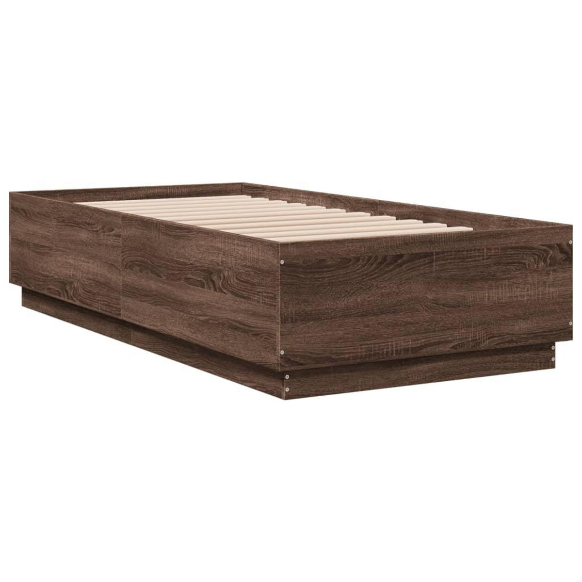 VIDAXL Cadre de lit avec LED sans matelas chene marron 75x190 cm