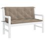 Voir la diapositive 4 : VIDAXL Coussin de banc de jardin taupe 120x(50+50)x7 cm tissu oxford