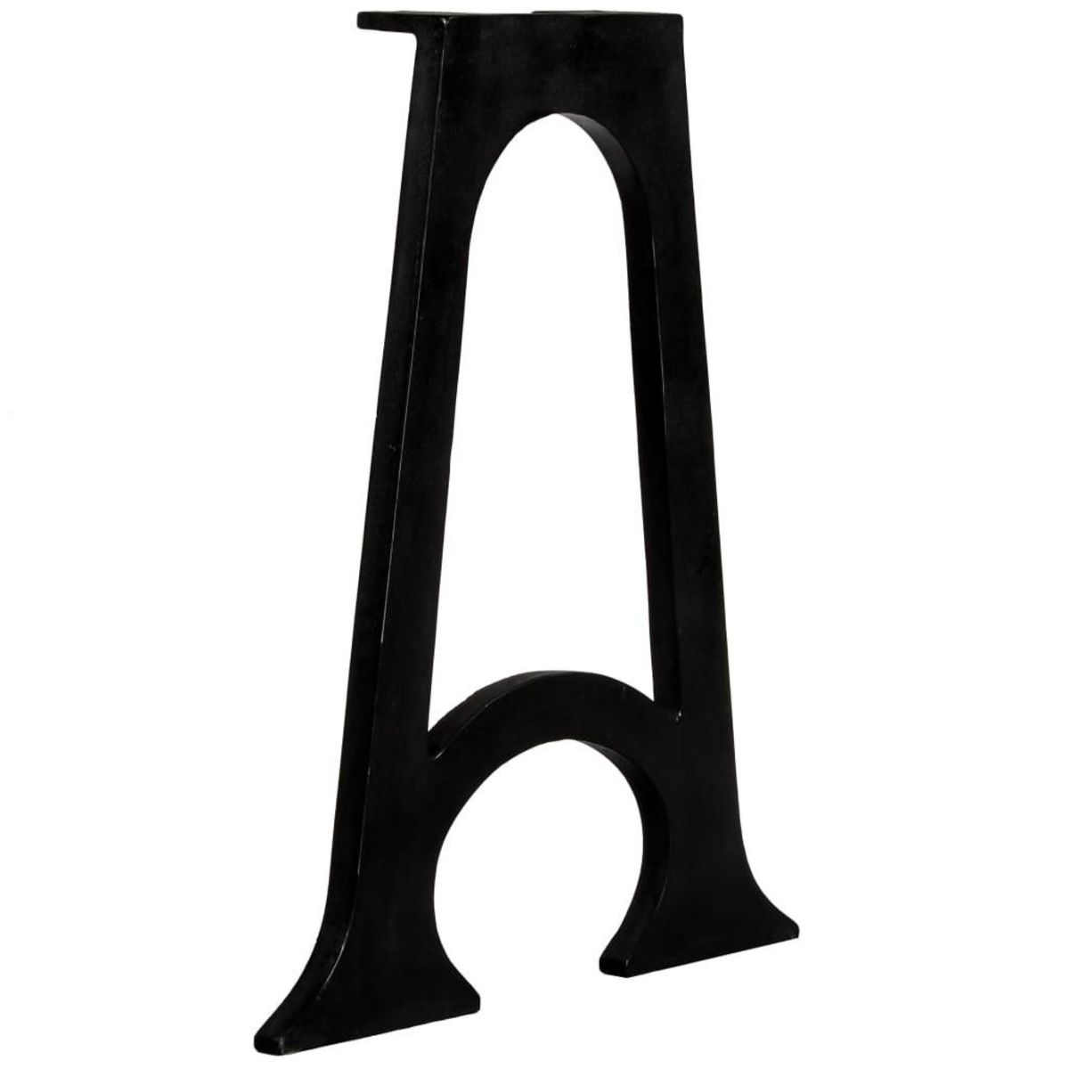 VIDAXL 2 pieds de table de salle a manger Base voutee Cadre en A Fonte