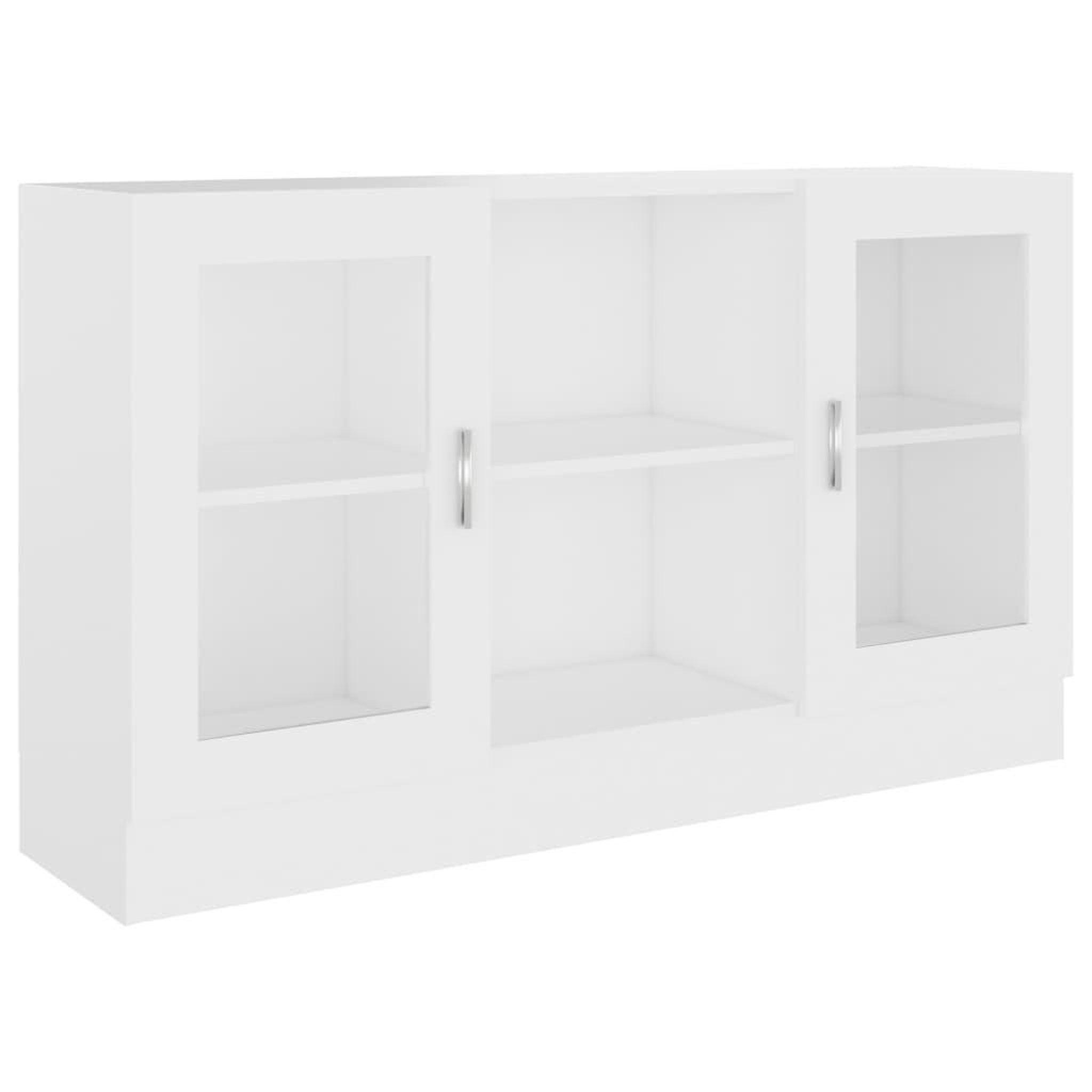 Voir la diapositive 2 : VIDAXL Armoire a vitrine Blanc 120x30,5x70 cm Bois d'ingenierie