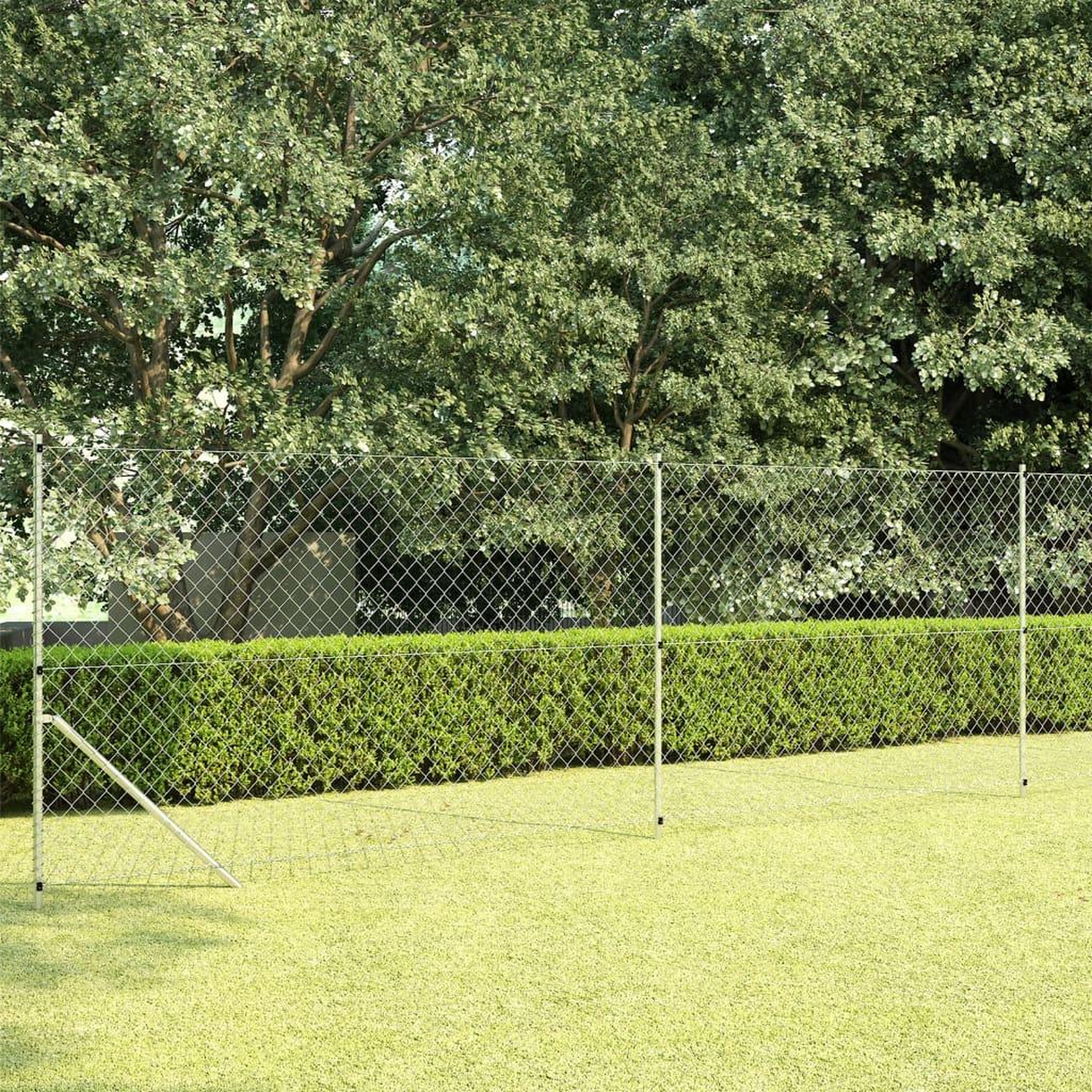 VIDAXL Cloture a mailles avec poteaux Acier galvanise 15x1,5 m Argente