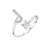 Voir la diapositive 1 : SC CRYSTAL Bague lettre J ajustable SC Crystal ornée de Zirconium