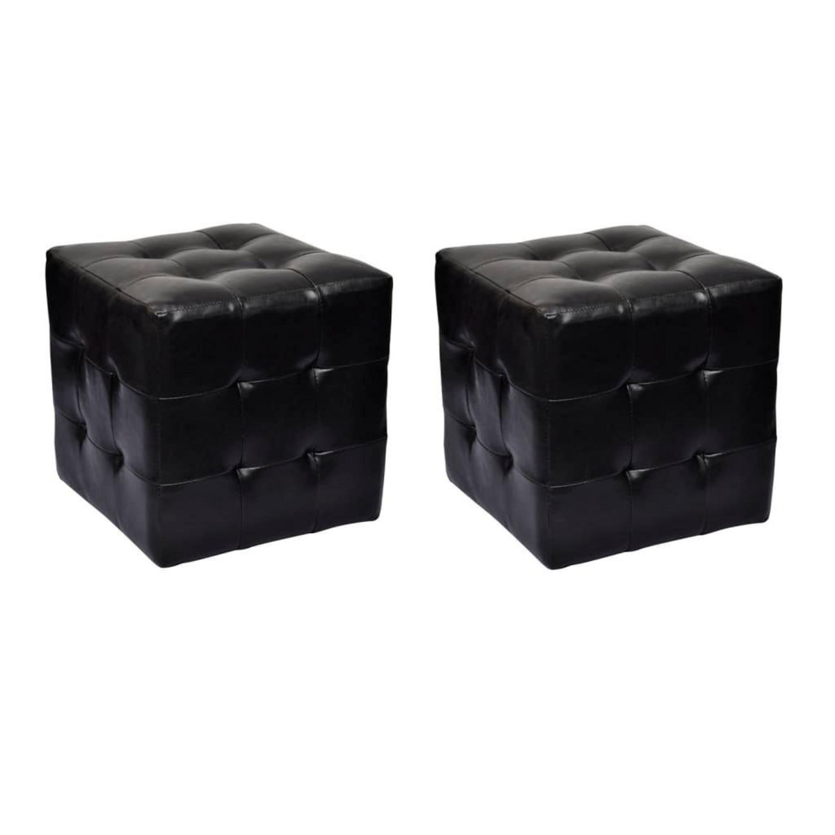 VIDAXL Tabourets cube Noir