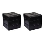 VIDAXL Tabourets cube Noir