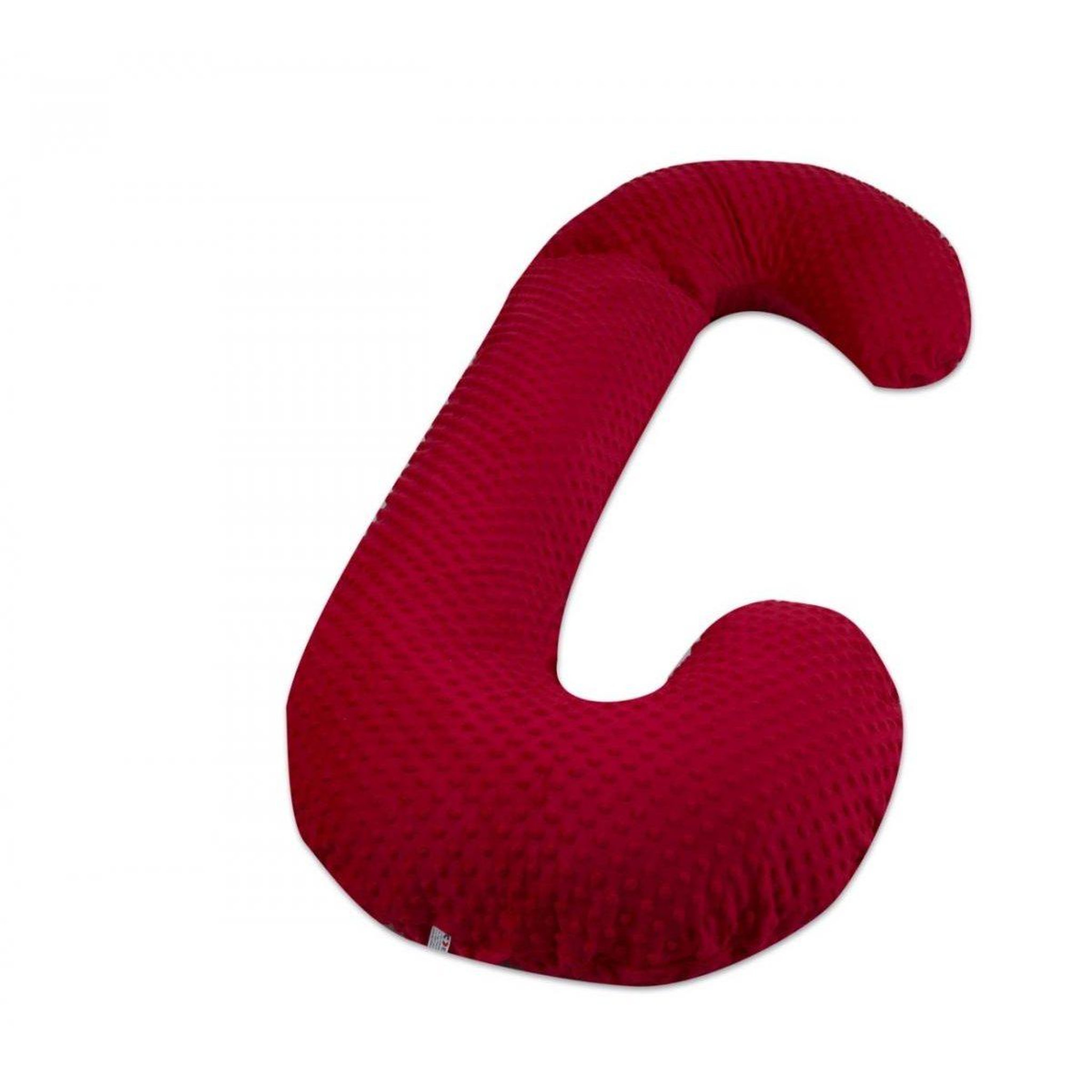 VELINDA Coussin Minky de maternité forme C rouge