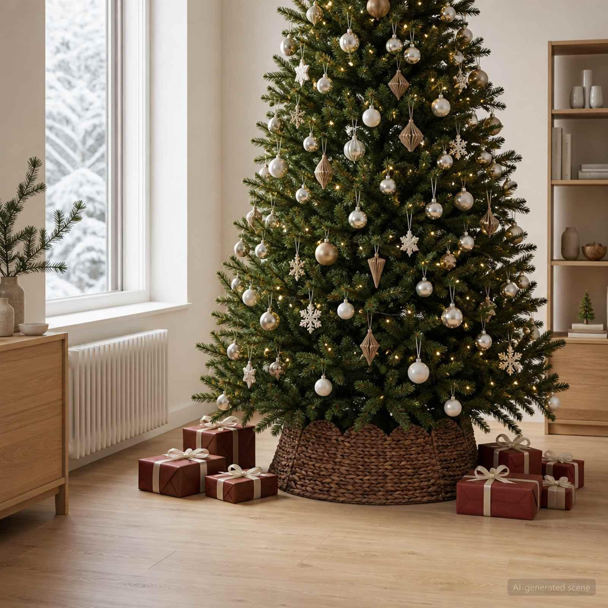 Voir la diapositive 2 : VIDAXL Collier de sapin de Noël Rond Marron Diam. 105 x 28 cm