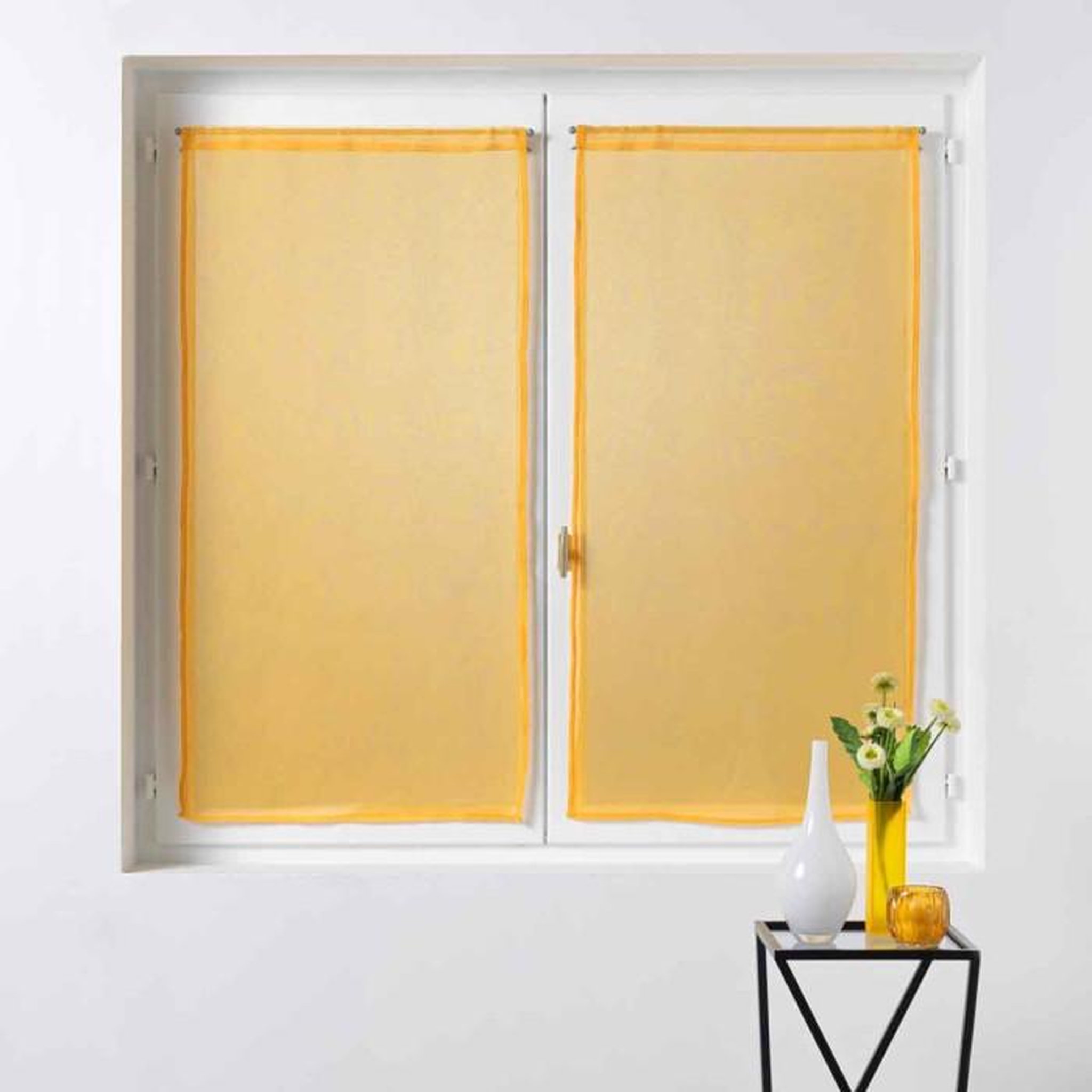 Voir la diapositive 3 : Paris Prix Paire de Voilages  Sandra  60x160cm Jaune