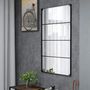 Voir la diapositive 6 : HOMCOM Miroir mural verrière rectangulaire style industriel - horizontal ou vertical - 4 crochets - métal noir